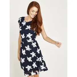 Apricot Minikleid Freizeitkleid Geblümt Blau XL