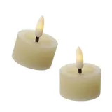MARELIDA LED Teelichter LINA - Rustik-Optik - Echtwachs - Timer - mit Batterien - D: 4,4c...
