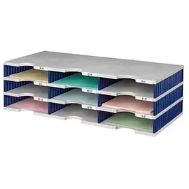 Styro Sortierstation Styrodoc grau/blau mit 9 Fächern