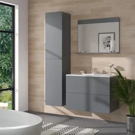 Vicco Badmöbel-Set Izan Grau 4 Teile mit Hochschrank