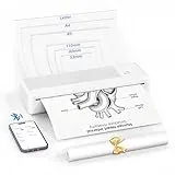 LFPERT Thermodrucker, Drucker ohne Patronen, Thermodrucker A4 mit Android & iOS für Büro, Schule, Zuhause, Kompatibel mit Handys, Tablets, Laptops & PC, Bluetooth & USB Verbindung, Weiß