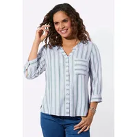Casual Looks Funktionsbluse kalkmint/weiß gestreift 44