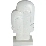 Goldbach Moderne Dekofigur Abstraktes Gesicht aus Polyresin Weiss H 28 cm