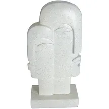 Goldbach Moderne Dekofigur Abstraktes Gesicht aus Polyresin Weiss H 28 cm