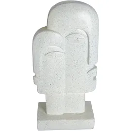 Goldbach Moderne Dekofigur Abstraktes Gesicht aus Polyresin Weiss H 28 cm