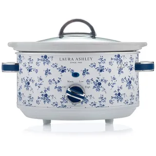 VQ Laura Ashley 6,5 Liter Schongarer mit China Rose Print von VQ - Slowcooker für 8 bis 10 Personen, Energieeffizient, mit 3 Heizstufen und Einem gehärteten Glasdeckel zur Einfachen Überwachung