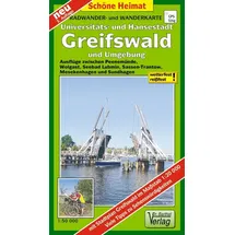 Barthel, A Hansestadt Greifswald und Umgebung Radwander- und Wanderkarte 1 : 50 000. Mit Stadtplan Greifswald. 1:20000