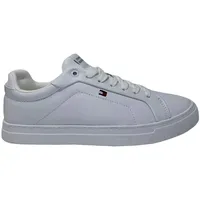 Tommy Hilfiger ICON COURT LTH FLAG ESS Niedriger Schnitt (Schuhe) Herren, Weiß (White), 41 EU