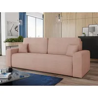 Sofnet Schlafsofa Spark, mit Schlaffunktion und Bettkasten, Bonellfederkern, Cordbezug, große Schlaffläche rosa