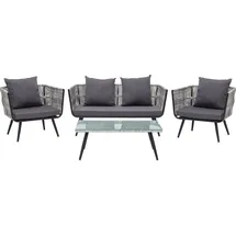 Beliani Gartenmöbel Set Rattan Graphitgrau Ragusa