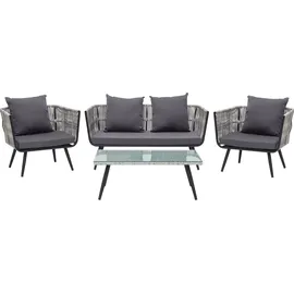 Beliani Gartenmöbel Set Rattan Graphitgrau Ragusa