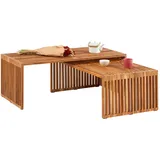 Idimex Couchtisch Beige Teak 116 x 45 cm