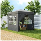 Outsunny Faltpavillon 2,5 x 2,5 m inkl. 4 Seitenteile Grau