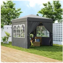 Outsunny Faltpavillon 2,5 x 2,5 m inkl. 4 Seitenteile Grau