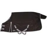 QHP Regendecke Turnout XL 600D 0g Füllung für Friesen und großrahmige Pferde schwarz (145 cm)