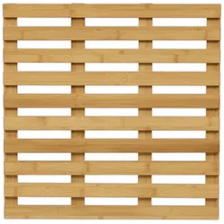 Relaxdays Bambus Badematte, 50 x 50 cm, rutschfeste Duschmatte für Badewanne, Dusche, Sauna, indoor & outdoor, natur