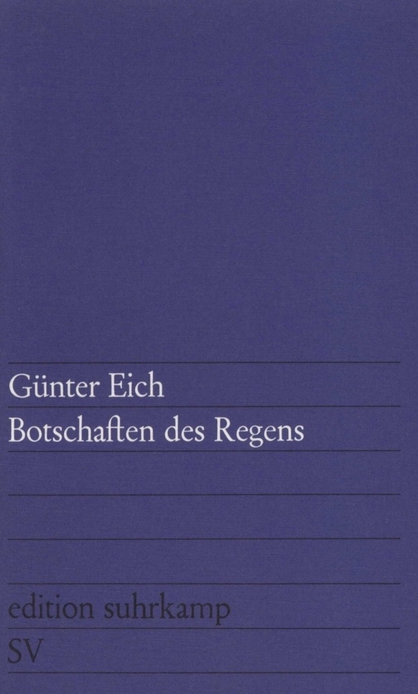 Botschaften Des Regens - Günter Eich  Taschenbuch