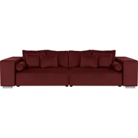 Big-Sofa INOSIGN "Aliya" Sofas Gr. B/H/T: 290cm x 80cm x 110cm, Samtoptik, rot incl. Bettfunktion und Bettkasten, Breite 290 cm,incl. Zierkissen