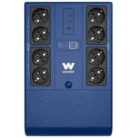 Woxter Multibase USV, 1200 VA/720 W, unterbrechungsfreie Stromversorgung, 8 Schuko-Steckdosen, 4 USB-Ports, Blau