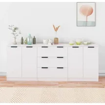 vidaXL Sideboard 3-tlg. Weiß