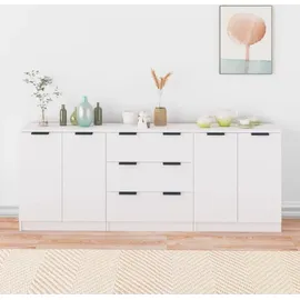vidaXL Sideboard 3-tlg. Weiß