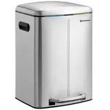 Songmics Mülleimer silber, Metall, 2 x 20 Liter