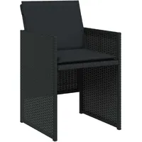 vidaXL 5-tlg. Garten-Essgruppe mit Kissen Schwarz Poly Rattan