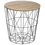 Atmosphera Kumi Beistelltisch Ø40x41cm aus Eisen und MDF in Schwarz und Beige