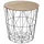 Atmosphera Kumi Beistelltisch Ø40x41cm aus Eisen und MDF in Schwarz und Beige