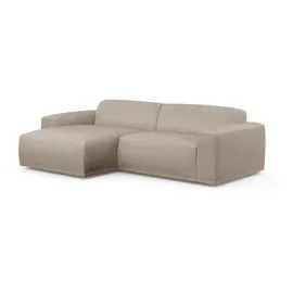 TRENDMANUFAKTUR Ecksofa TRENDMANUFAKTUR "Braga, mit hochwertigem Kaltschaum, L-Form, in Cord erhältlich", grau (taupe), B:255cm H:72cm T:160cm, 92% Polyester, 8% Nylon, Sofas, Ecksofa, modernes Sofa, Couch mit hohem Sitzkomfort, 255/72/160 cm (B/H/T)