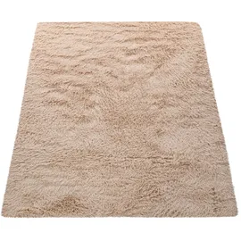 Paco Home - Hochflor Teppich Wohnzimmer Fellteppich Kunstfell Flauschig Rutschfest beige, 140x200 Cm