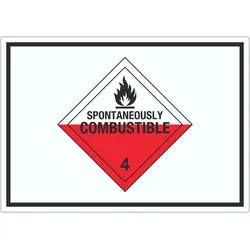 Aufkleber Selbstentzündliche Stoffe Symbol Spotaneously Combustible A9 (37x52mm)