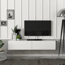 Fernsehschrank Toivakka 135x31x25cm Weiß