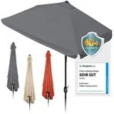 EasyMaxx Sonnenschirm rechteckig 230 x 140 cm | grau | Grau