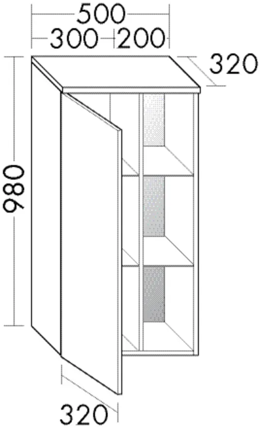 Burgbad Halbhochschrank Badu 980x500x325 Weiß Matt, UHUA050LF3689 UHUA050LF3689