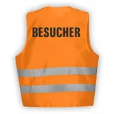 Fassbender-Druck WARNWESTEN - Sicherheitsweste ORANGE Warnweste nach EN ISO 20471 zertifiziert - Warn Weste für BESUCHER - Unisex mit hochwertigem Reflektorstreifen (ORANGE I XL/XXL I 5er Set) - XL-XXL