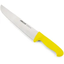 Arcos Fleischermesser mit Edelstahlklinge 250 mm - Professionelles Küchenmesser zum Schneiden von Fleisch, Fisch und Gemüse - Ergonomischer Griff aus Polyoxymethylen, Gelb, Serie 2900