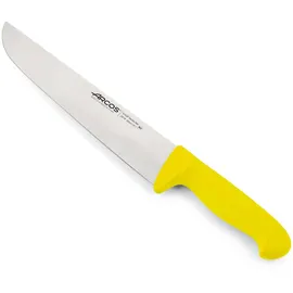 Arcos Fleischermesser mit Edelstahlklinge 250 mm - Professionelles Küchenmesser zum Schneiden von Fleisch, Fisch und Gemüse - Ergonomischer Griff aus Polyoxymethylen, Gelb, Serie 2900