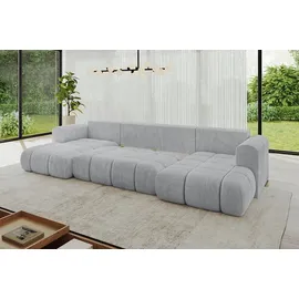 altdecor Eckcouch Cord 6-Sitzer Grau