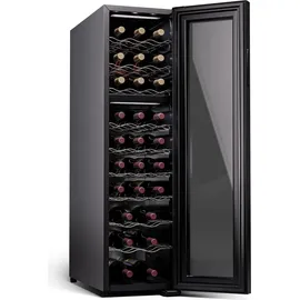 Klarstein Shiraz 27 Duo Weinkühlschrank 2 Zonen Getränkekühlschrank Klein, Kleiner Weinschrank, Wein-Kühlschrank Klein mit Glastür, Indoor/Outdoor Flaschenkühlschrank, Wine Fridge, Flaschen 5-18 °C Touch