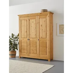 Schuhschrank HOME AFFAIRE "Rauna", beige (natur), B:159cm H:194cm T:39cm, Massivholz, Schränke, aus massiver Kiefer, viel Stauraum