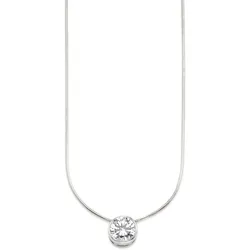 Kette mit Anhänger »Schmuck Geschenk Silber 925 Halsschmuck Halskette Schlangenkette Stein«, mit Zirkonia (synth.), Korund (synth.) oder Spinell (synth.), 22189635-0 silberfarben-kristallweiß
