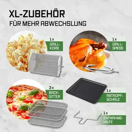 GOURMETmaxx Heißluftfritteuse Digital 12L Edelstahl/schwarz