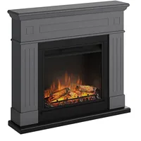 TAGU Larsen Elektrokamin – Elektrischer Standkamin mit Heizung, 1500W, 7-Tage programmierbar, Digital Thermostat, Fernbedienung (Einfarbiges Grau)