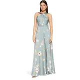 Vera Mont Abendkleid Blumenprint Silber 34