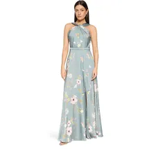 Vera Mont Abendkleid Blumenprint Silber 34