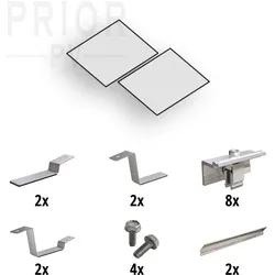 Prior PV Flachdach-Aufständerungs-Set 1x2 Solarmodule