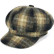 Stylebreaker Ballonmütze Karo Muster beige/blau/braun onesize