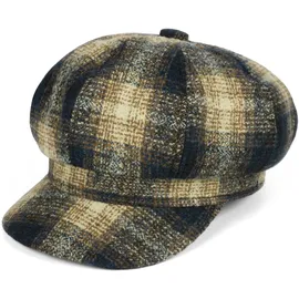 Stylebreaker Ballonmütze Karo Muster beige/blau/braun onesize