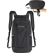 Normani Hüftgürtel Bauchtasche mit Rucksackfunktion onesize Schwarz